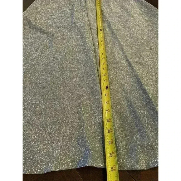 PATBO Cut-Out Lurex Maxi Dress 8 NWT Silver Sparkle Gown Shimmering Strappy $695 - Picture 11 of 14